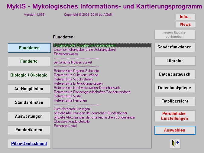 Startbildschirm von MykIS